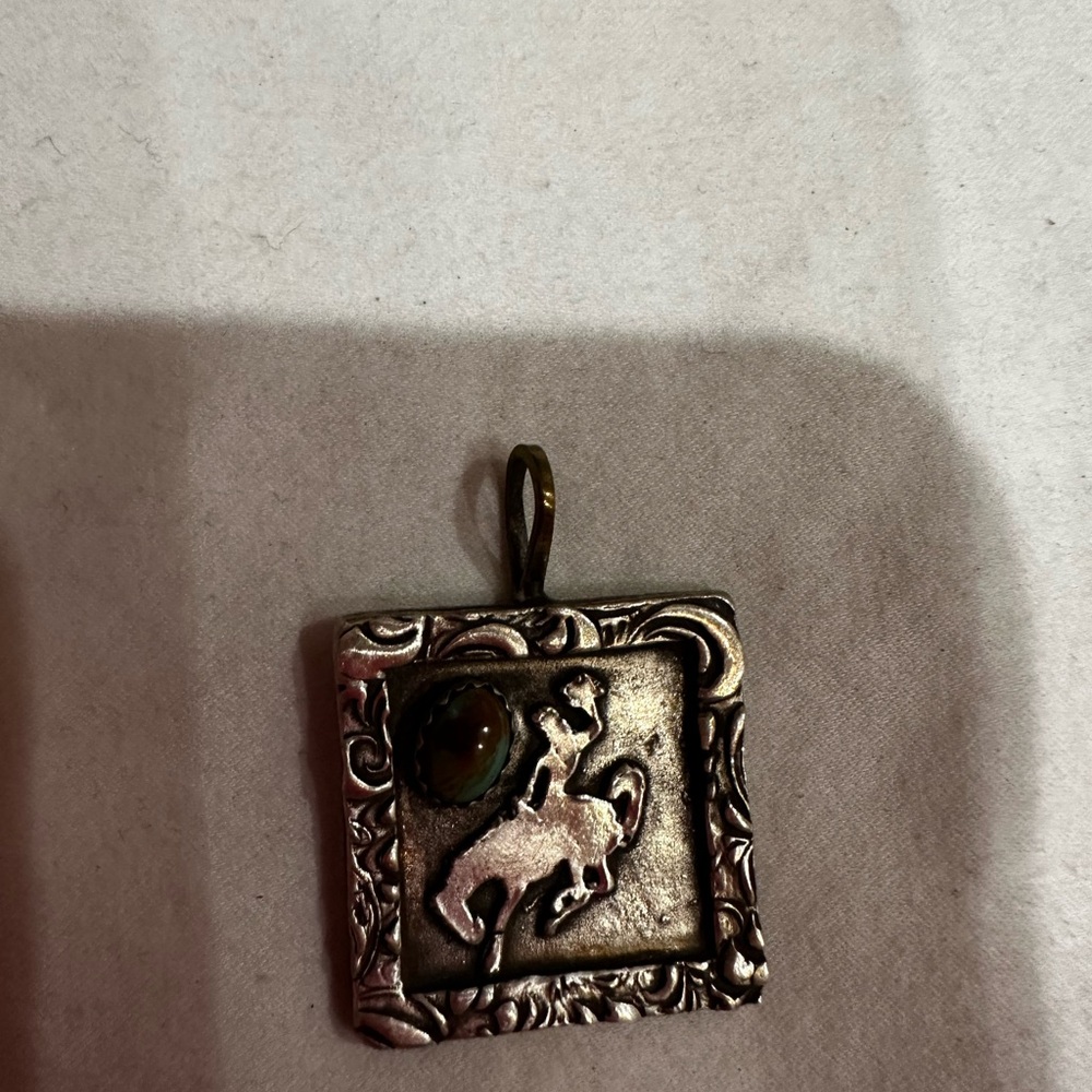 Sterling silver custom-made Western Pendant with Cowboy Design